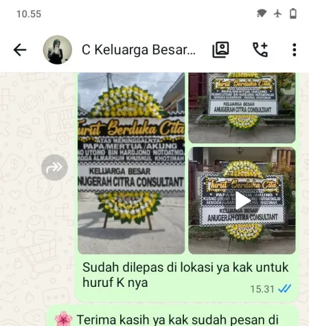 Pengiriman Papan Bunga Duka Pandanwangi Blimbing